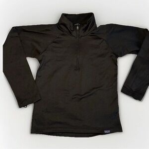 Kids Youth Patagonia Capilene Heavyweight Zip-Neck Baselayer Black Top